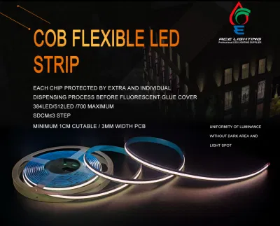 COB CCT Einstellbare 576chip Flexible Weiß Warmweiß COB LED Streifen Licht